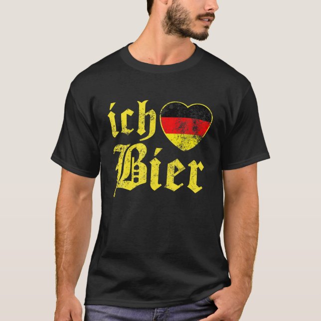 T-shirt Ich Liebe Bier Funny Allemagne Bière Allemande Dra (Devant)