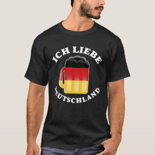 T-shirt Ich Liebe Deutschland I Love Allemagne Drapeau Cou