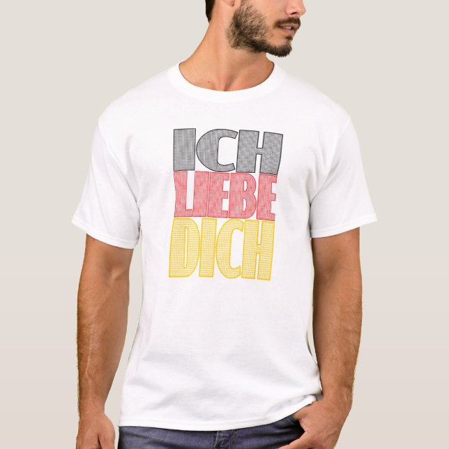 T-shirt Ich Liebe Dich - je t'aime (Devant)