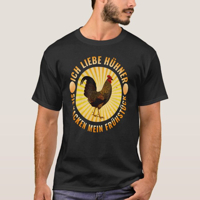 T-shirt Ich liebe HHNER sie KACKEN MON PETIT DÉJEUNER CHIH (Devant)