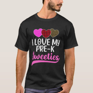 T-shirt Ich liebe meine Pré K Sweeties Coeurs Valentine s