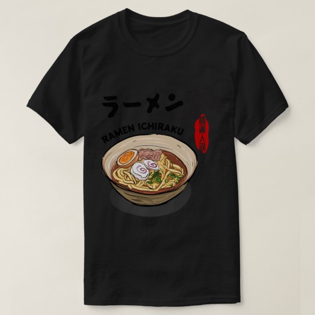 T-shirt Ichiraku Ramen Yummy Ramen nouilles Shop Japonais (Design devant)