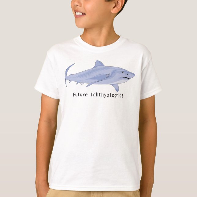 T-shirt Ichthyologiste futur avec grand requin blanc (Devant)