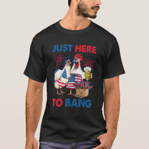 T-shirt Ici aussi bang poulet drapeau américain 4 juillet 