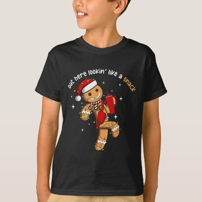 T-shirt Ici dehors ayant l'air d'un snack Lumineuse de Noë (Devant)