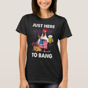 T-shirt Ici juste pour cogner le drapeau américain drôle 4