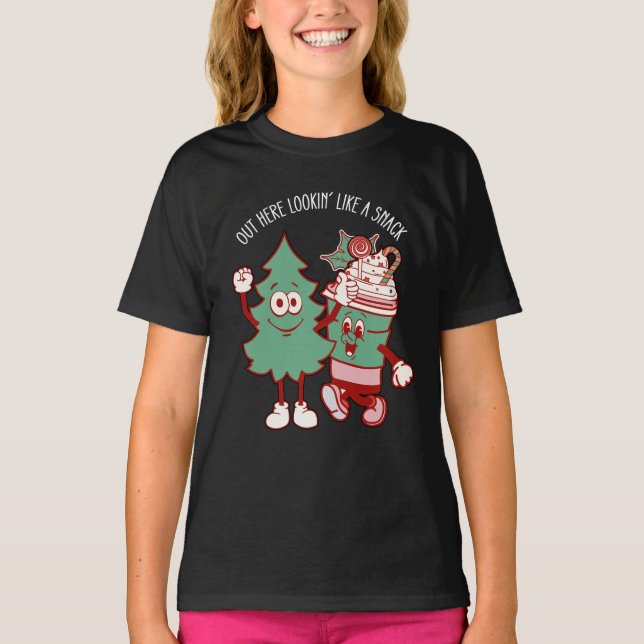 T-shirt Ici, On Dirait Un Snack Gâteau De Noël (Devant)