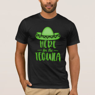 T-shirt Ici pour la Fiesta Neon Vert Lime Tequila