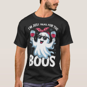 T-shirt Ici pour les fantômes mignons drôles d'Halloween p