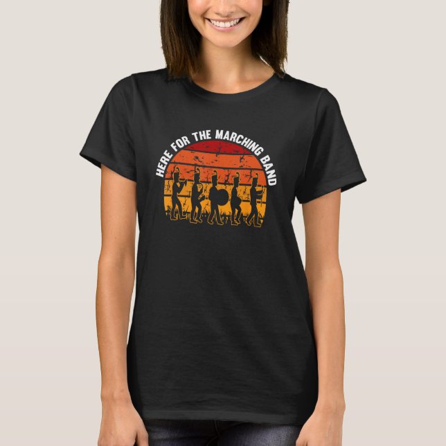 T-shirt Ici Pour Marching Band Drum Major Funny Direct (Devant)