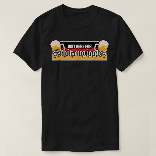 T-shirt Ici pour Schitzengiggles Oktoberfest Group Bachelo (Design devant)