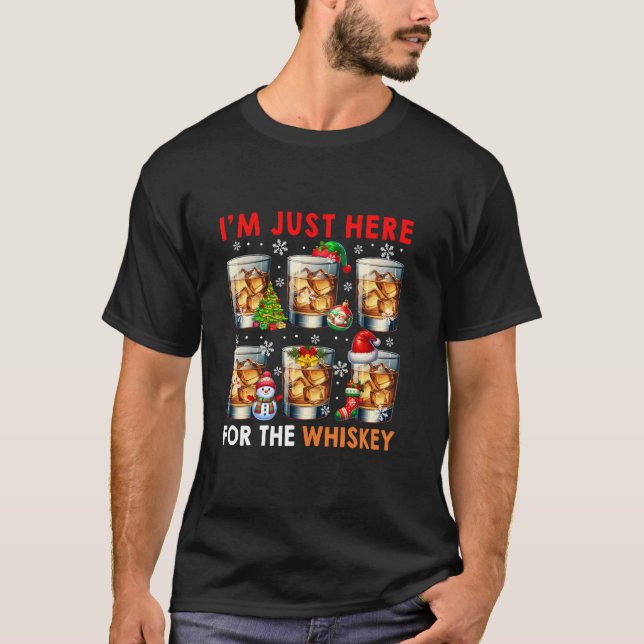 T-shirt Ici Pour Whiskey Christmas Group Père Noël Elf Whi (Devant)