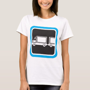 T-shirt Icône bleue de semi-remorque et remorque