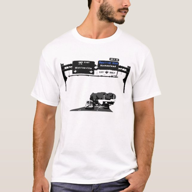 T-shirt Icône carrée de route de colline (Devant)