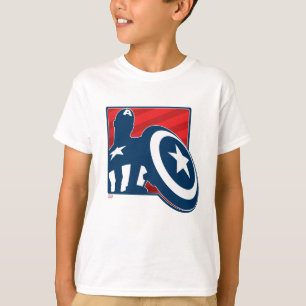 T-shirt Icône de silhouette de Captain America