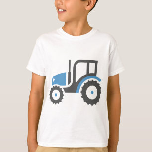 T-shirt Icône de tracteur agricole bleu et gris
