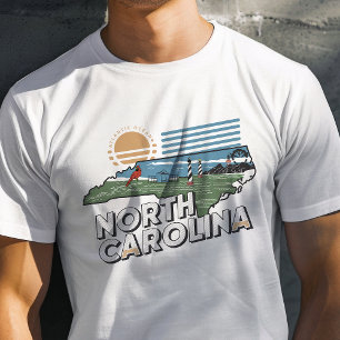 T-shirt Icône de voyage rétro graphique de Caroline du Nor