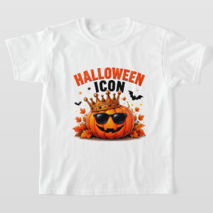 T-shirt Icône d'Halloween Roi Citrouille Drôle d'Automne