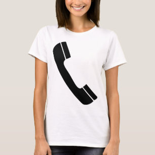 T-shirt icône du téléphone noir