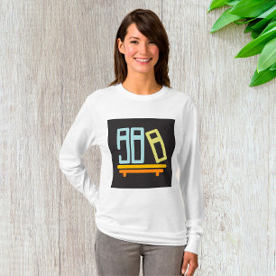 T-shirt Icône Graphique de Bibliothèque Minimaliste