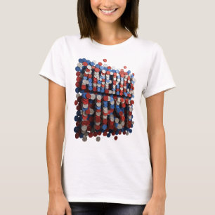 T-shirt Icône Texte 3D AMERICA FIRST Argent