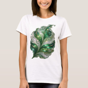 T-shirt Icône verte FEUILLE VERTE ET BLANCHE AVEC ÉTOILES