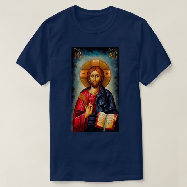 T-shirt icone xc nika Jésus Christ le pentocrateur orthd (Design devant)