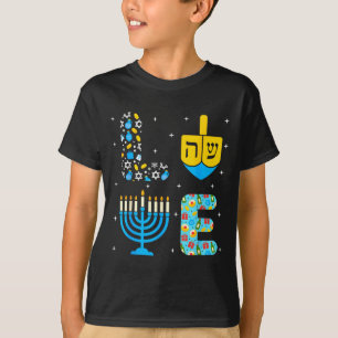 T-shirt Icônes de la Menorah de Chanukah Dreidel Hanukkah 