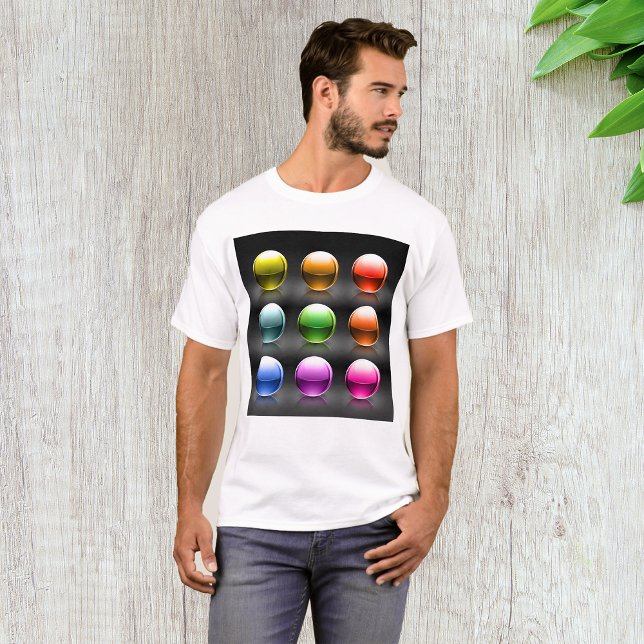 T-shirt Icônes de la sphère colorée brillante Boules Abstr (Créateur téléchargé)
