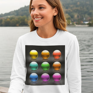 T-shirt Icônes de la sphère colorée brillante Boules Abstr