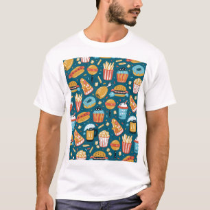 T-shirt Icônes de restauration rapide : Doodles Vintages
