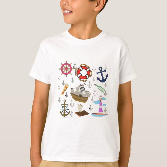 T-shirt Icônes Océaniques amusantes pour les enfants - Mer (Devant)
