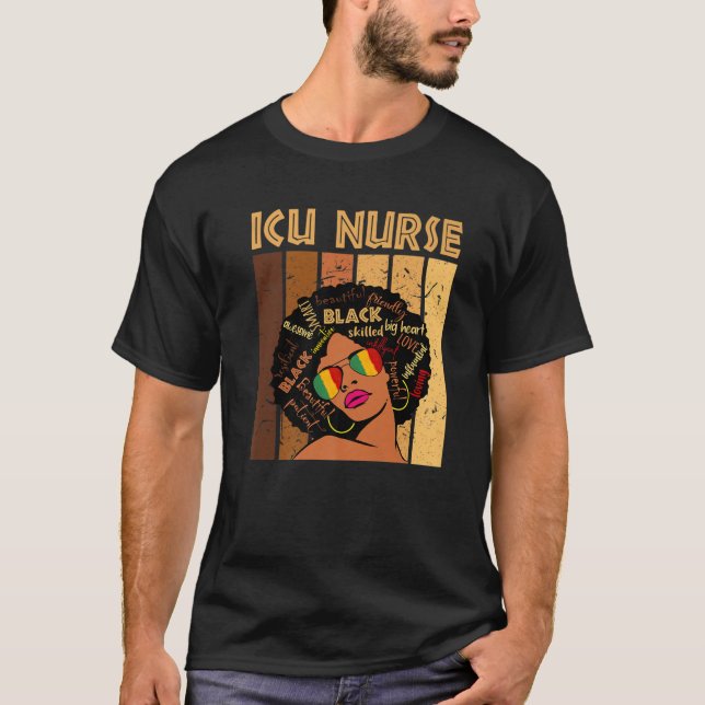 T-shirt ICU Nurse Afro-American Women Black Histor (Devant)