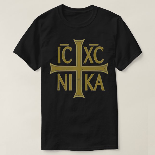 T-shirt ICXC NIKA Christogram Cross Christian Dis (Design devant)