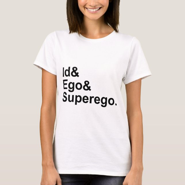 T-shirt Id Ego Superego| Trois parties de la psyché (Devant)