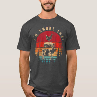T-shirt Id Smokehat Funny Smoked Meat BBQ Chef Barbecue gi