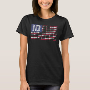T-shirt Idaho Accueil État Id Drapeau Américain Patriotiqu