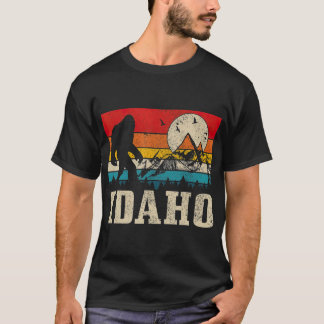 T-shirt Idaho Bigfoot Vintage Mountains Hiking Camping Hun
