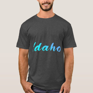 T-shirt Idaho Blue Dégradé Écriture Premium