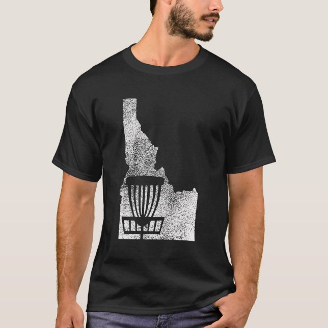 T-shirt Idaho Disk Golf State Avec Panier Distressed Graph (Devant)