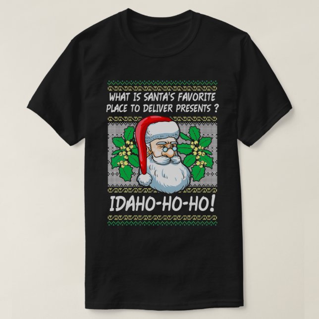 T-shirt Idaho Ho Drôle Noël Père Noël plaisanteries Cadeau (Design devant)