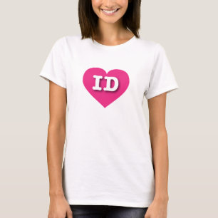 T-shirt Idaho Hot Pink Heart - I love ID