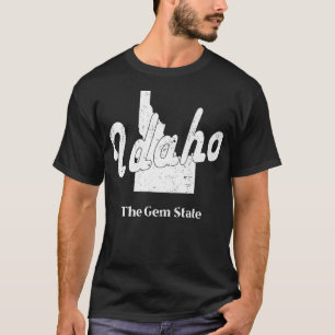 T-shirt Idaho Id Design Vintage Sports Home State Map Homm