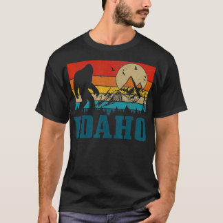 T-shirt Idaho Montagnes Vintages Randonnée Camping Hunter
