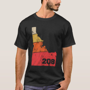T-shirt Idaho Retro Carte Locale Code Coeur 208