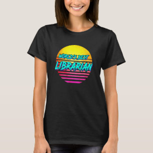 T-shirt Idée bibliothécaire Mondes Meilleur bibliothécaire