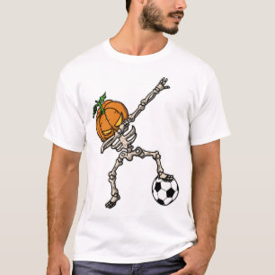 T-shirt Idée cadeau drôle de football tête de citrouille D