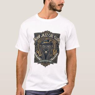 T-shirt Idée cadeau pour papa de chat jazz noir - Chat jaz