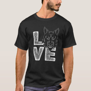 T-shirt Idée Thème Du Loup Mignonne I Love Pour Les Amoure