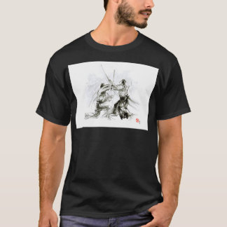 T-shirt Idées cadeaux hommes aikido arts martiaux encre de